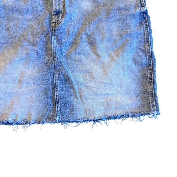 Maurices Denim Mini Skirt Frayed Hem Light Wash Casual Festival Sz 16 Indie - Picture 8 of 10